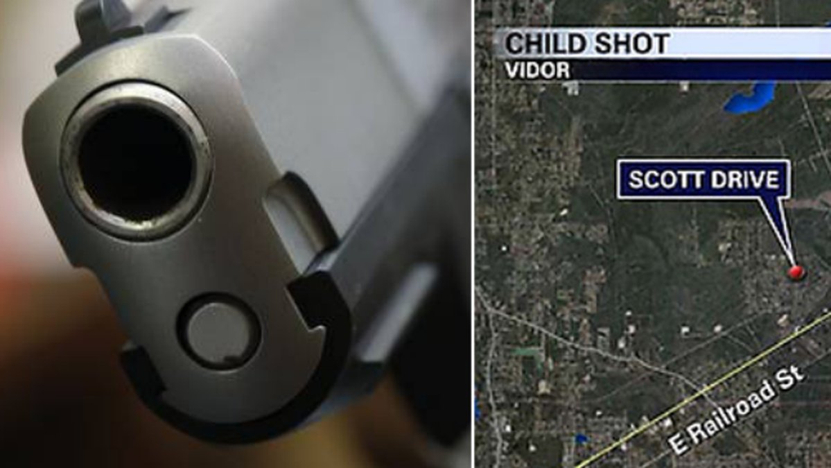 Råkade skjuta sig med barnvaktens pistol. 